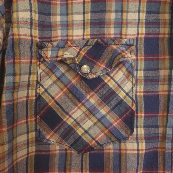 Mambo Australia Mens Shirt Western Pearl Snap Long Sleeve Pockets Plaid Multi XL - Picture 11 of 13